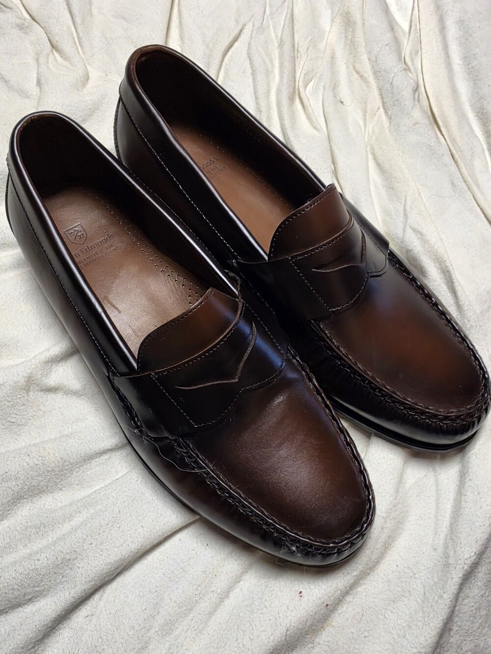 Allen Edmonds Brown Leather Penny Loafers Men's Size 13 USA Handcrafted